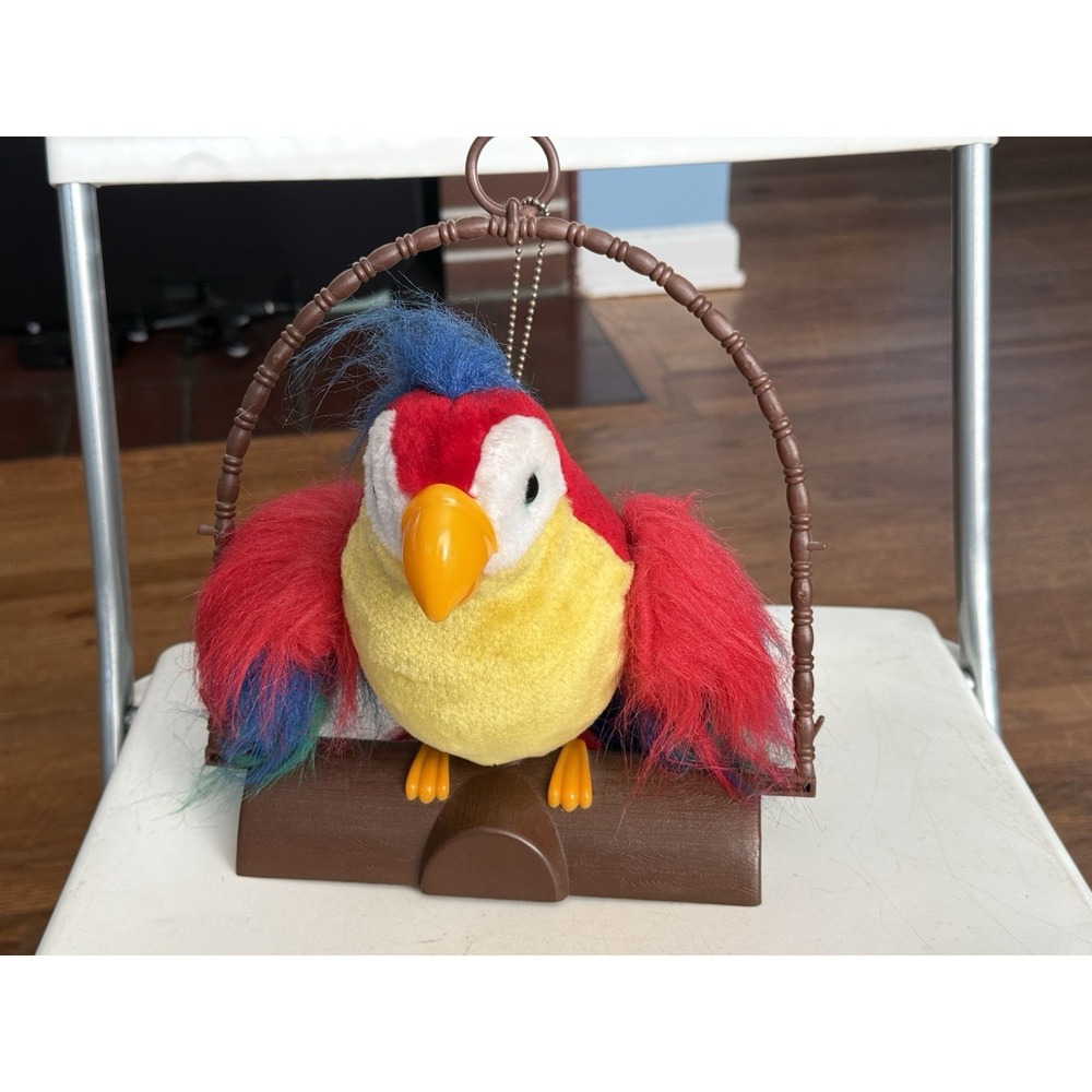 Vintage 1991 Gemmy Industries Pete The Repeat Talking Parrot Plush , Half Workin